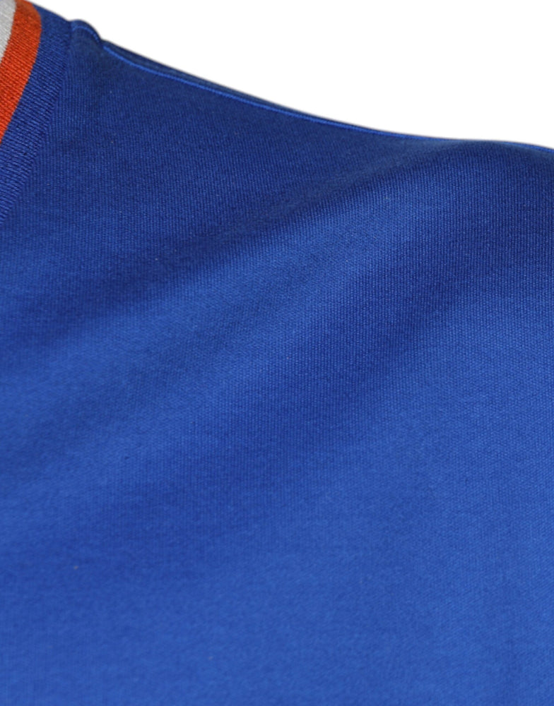 Dolce & Gabbana Blue Logo V-neck Short Sleeve T-shirt