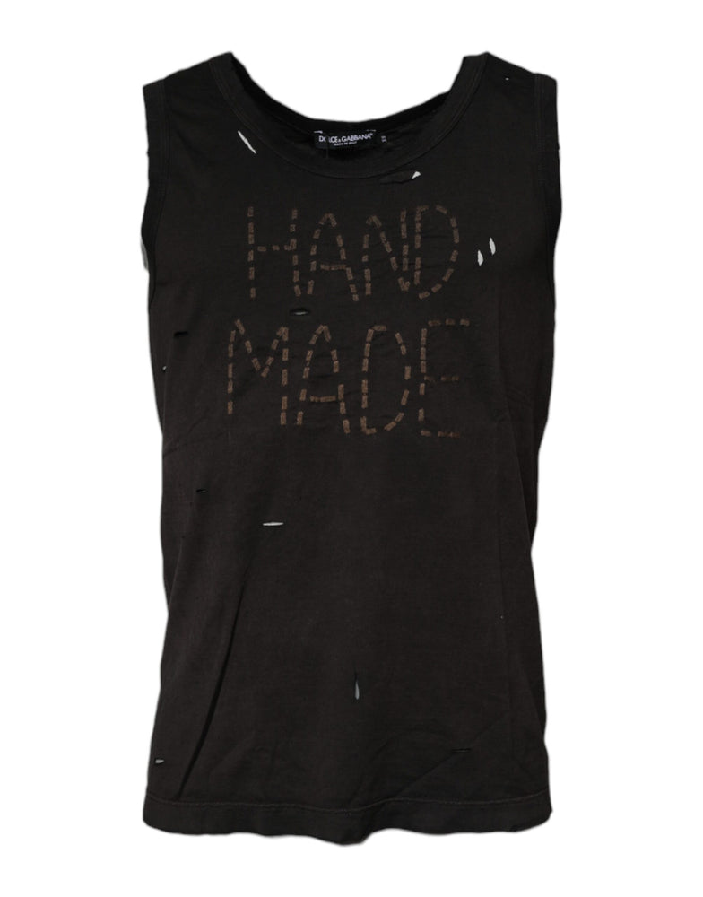 Dolce & Gabbana Black Sleeveless Round Neck Tank T-shirt