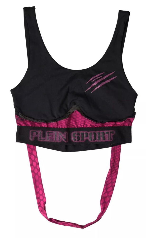 Plein Sport Black Fuchsia Logo Athlete Hannah Bra Underwear