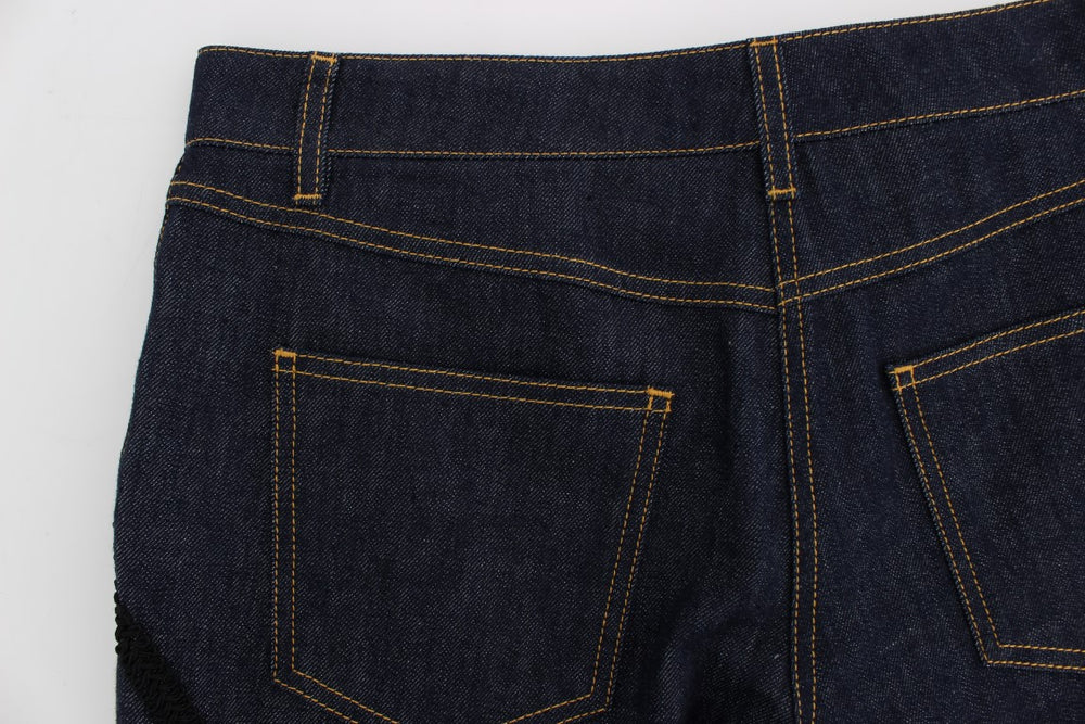 Dolce & Gabbana Blue Denim Cotton CAPRI Torero Jeans