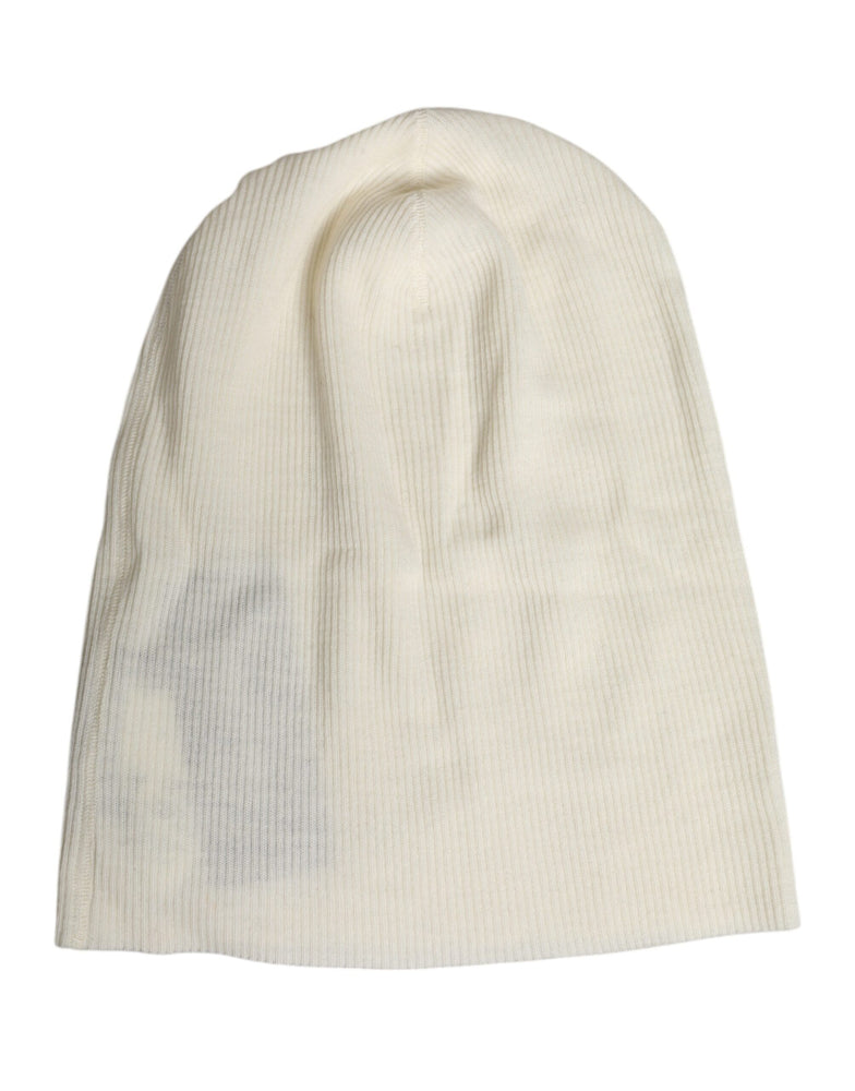 Dolce & Gabbana Beige Wool Blend Knitted Beanie Cap
