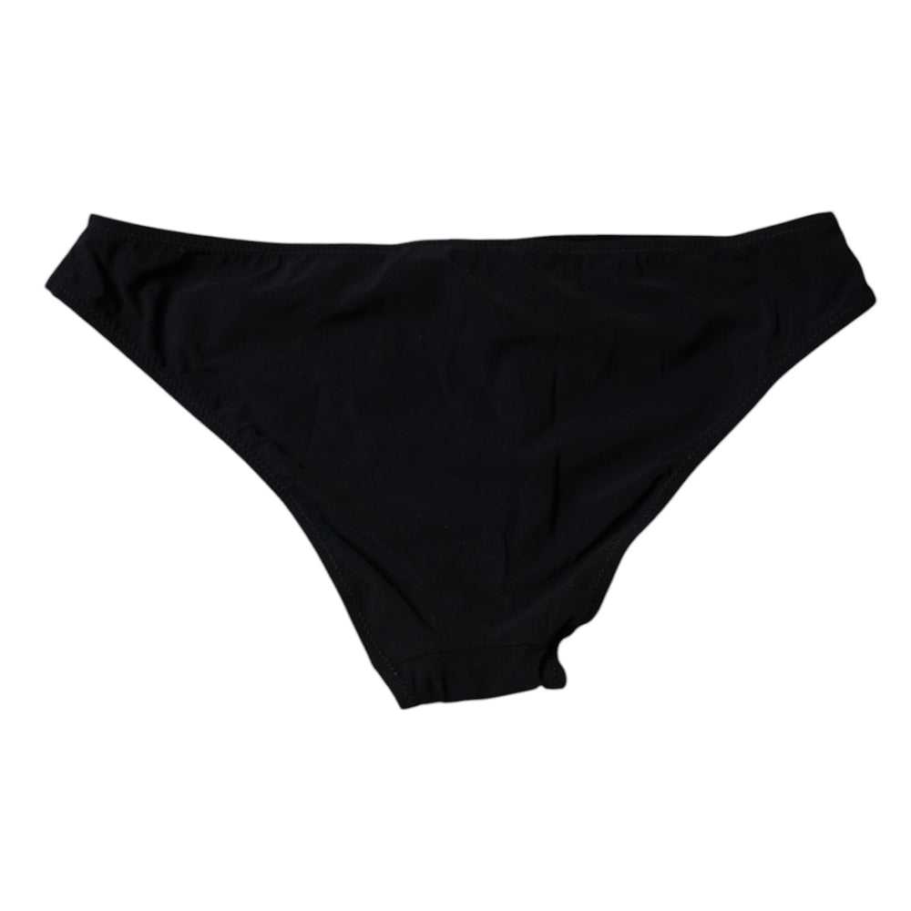 Dolce & Gabbana Black Nylon Stretch Mid Waist Panty Underwear