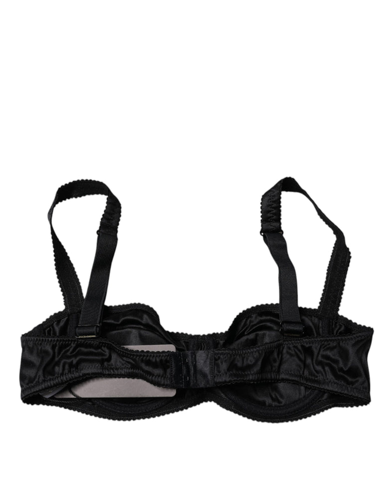 Dolce & Gabbana Black Silk Stretch Balconette Brassiere Underwear