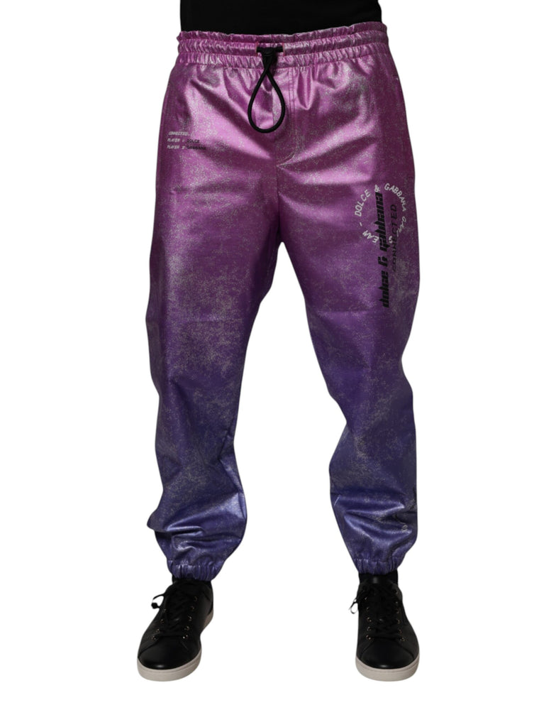 Dolce & Gabbana Pink Purple Two Tone Jogger Sweatpants Pants