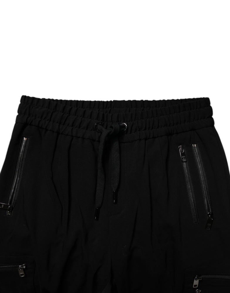 Dolce & Gabbana Black Wool Stretch Jogger Pants