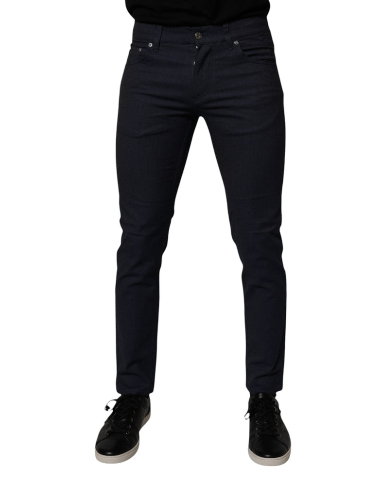 Dolce & Gabbana Dark Blue Cotton Stretch Skinny Denim Jeans