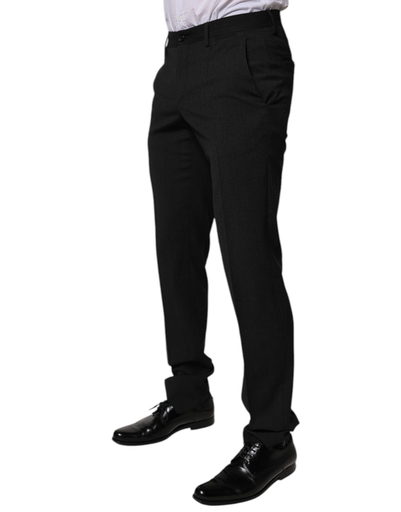 Dolce & Gabbana Black Polyester Tapered Formal Men Dress Pants