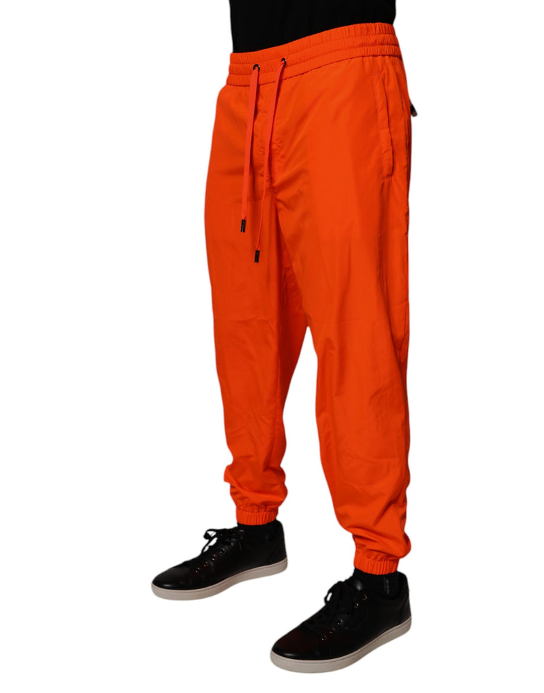 Dolce & Gabbana Orange Polyester Men Jogger Sweatpants Pants