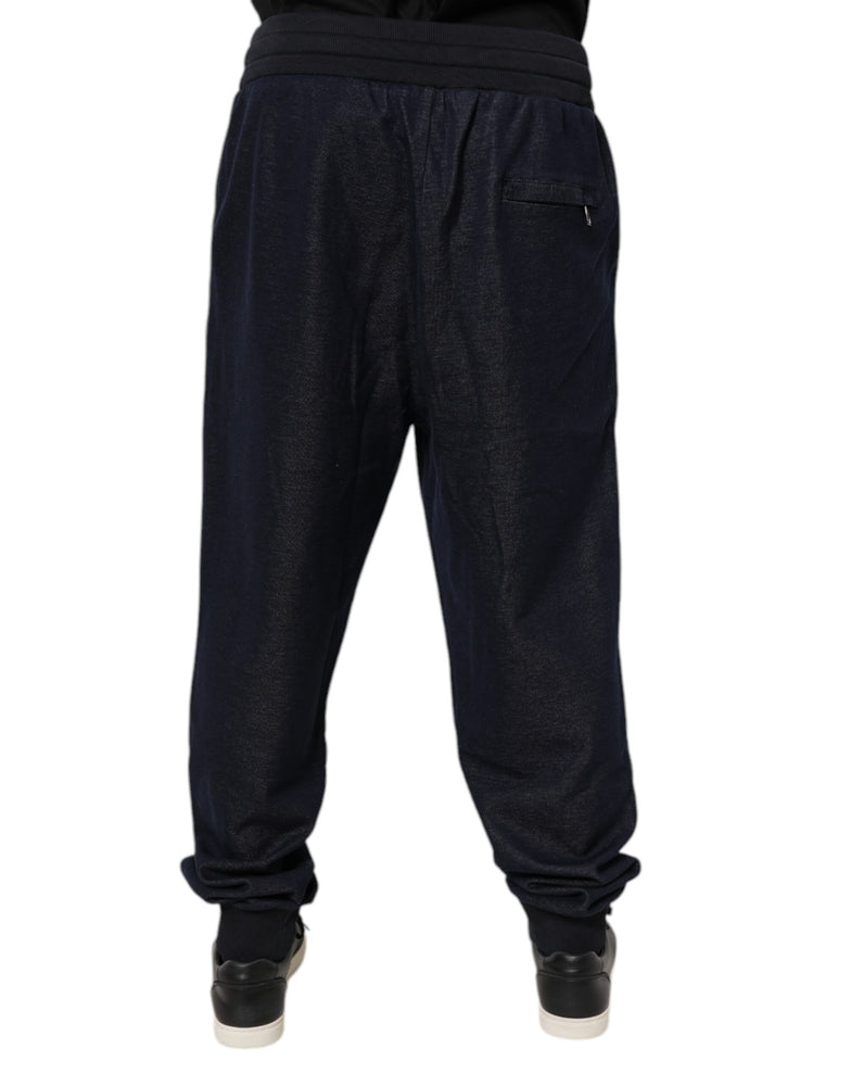 Dolce & Gabbana Black Jacquard Jogger Men Sweatpants Pants