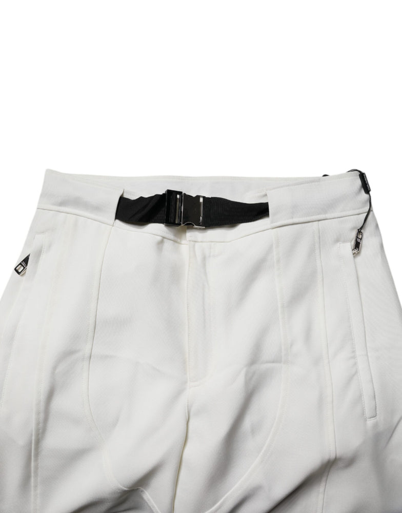 Dolce & Gabbana White Mid Waist Wide Leg Pants