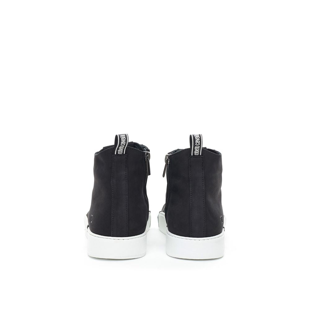 Roberto Cavalli Black Suede Leather High Top Sneakers