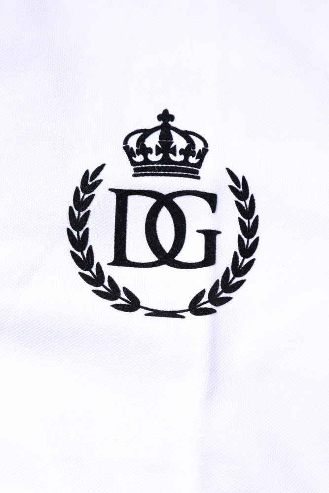 Dolce & Gabbana White Cotton Crown Collared Men Polo T-shirt