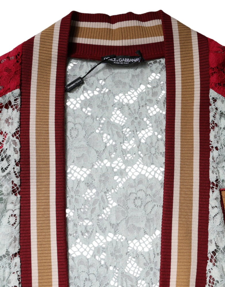 Dolce & Gabbana Multicolor Floral Lace Cardigan Sweater