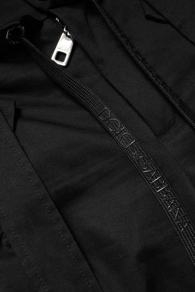 Dolce & Gabbana Black Cotton High Waist Cargo Pants