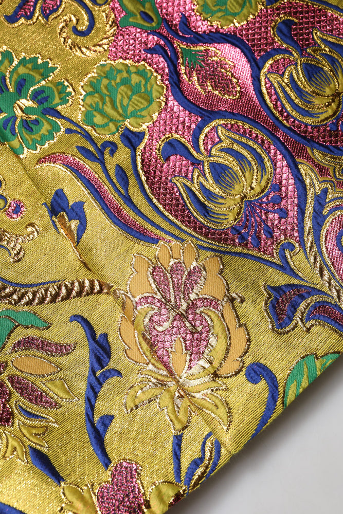 Dolce & Gabbana Multicolor Floral Jacquard Mid Waist Mini Skirt