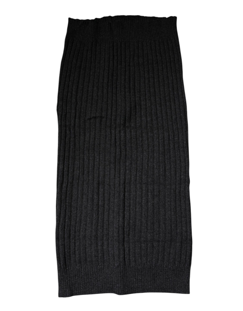 Dolce & Gabbana Black Cashmere Knitted Neck Warmer Foulard Scarf