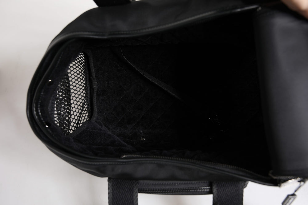 Dolce & Gabbana Black Shoulder Strap Pet Carry Logo Plaque Bag