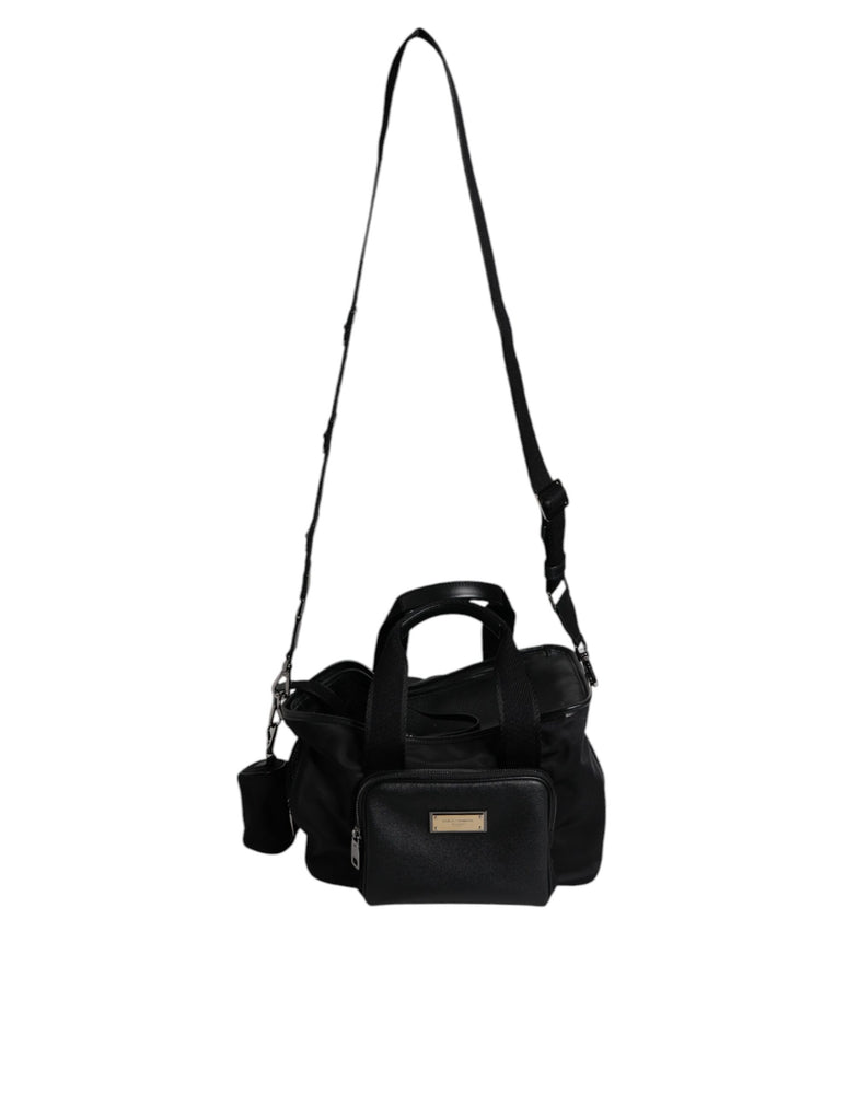 Dolce & Gabbana Black Shoulder Strap Pet Carry Logo Plaque Bag