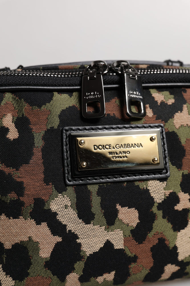 Dolce & Gabbana Multicolor Leopard DG Logo Belt Waist Fanny Pack Bag