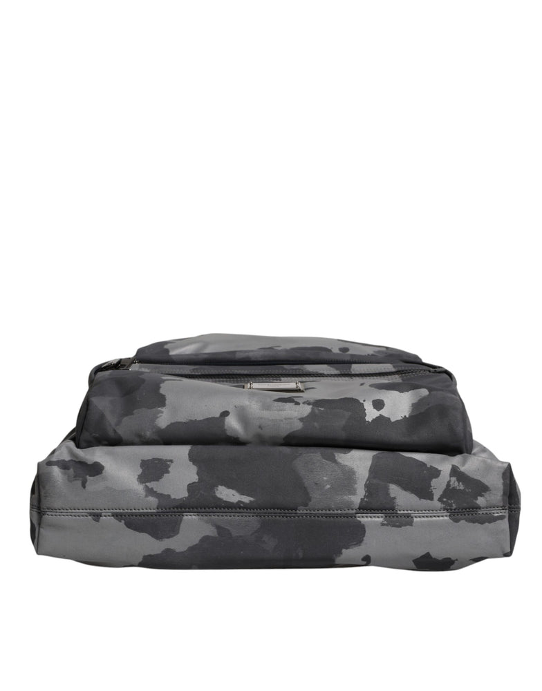Dolce & Gabbana Gray Camo Cotton Multiple Compartments Tote Bag