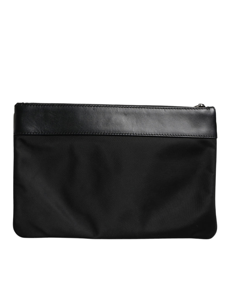 Dolce & Gabbana Multicolor Leopard Jacquard Print Logo Plaque Pouch Bag