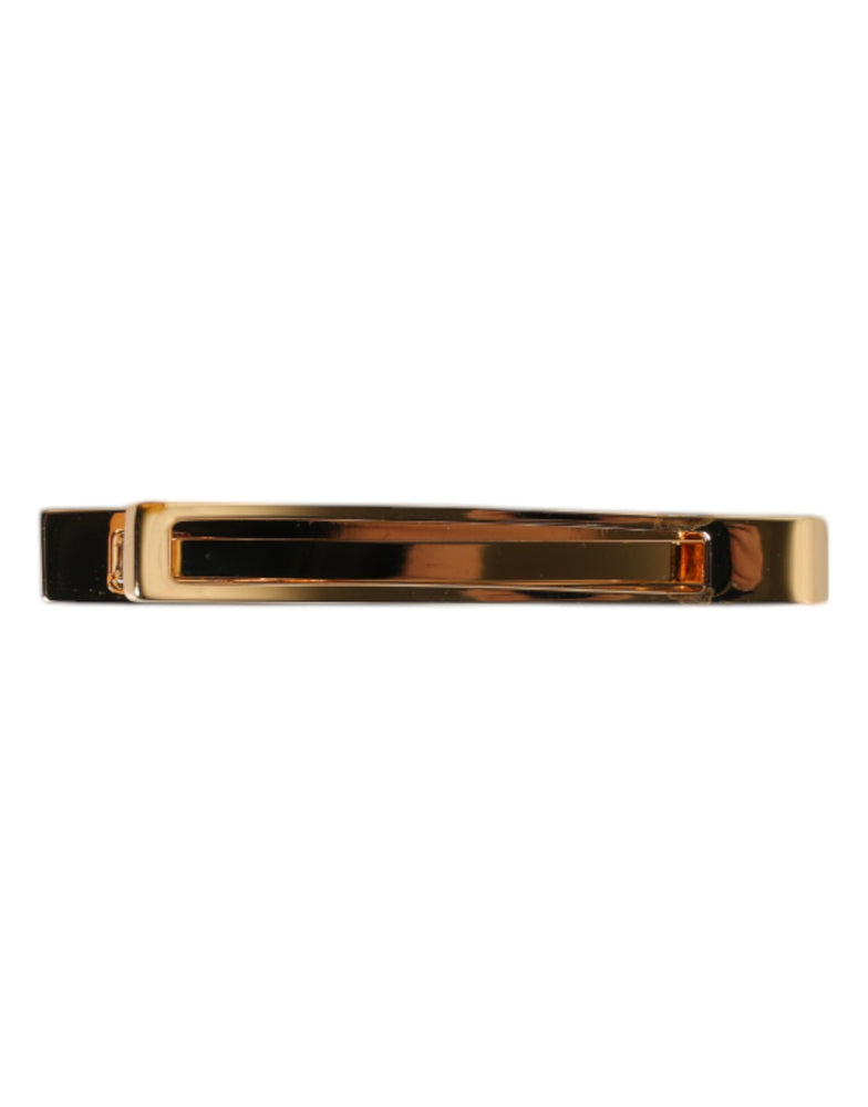Dolce & Gabbana Gold Tone Brass Logo Branded Tie Clip Bar