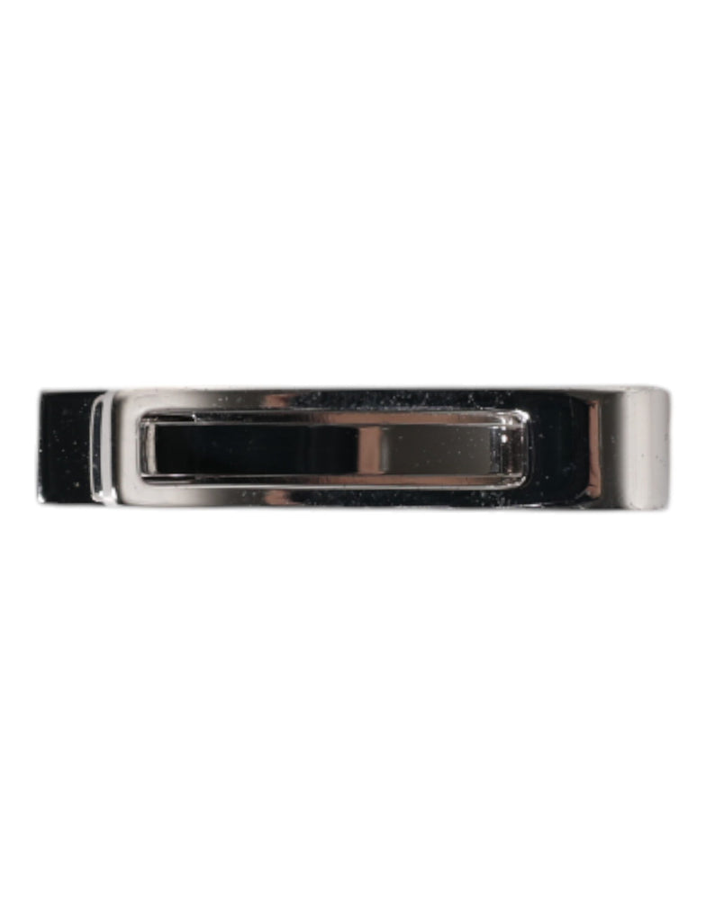 Dolce & Gabbana Silver Tone Brass Logo Branded Tie Clip Bar