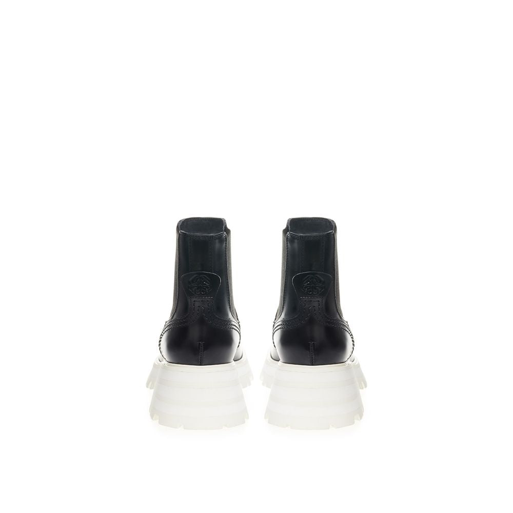 Alexander McQueen Black Leather Chelsea Boots