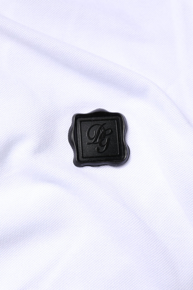Dolce & Gabbana White Cotton Logo Collared Polo T-shirt