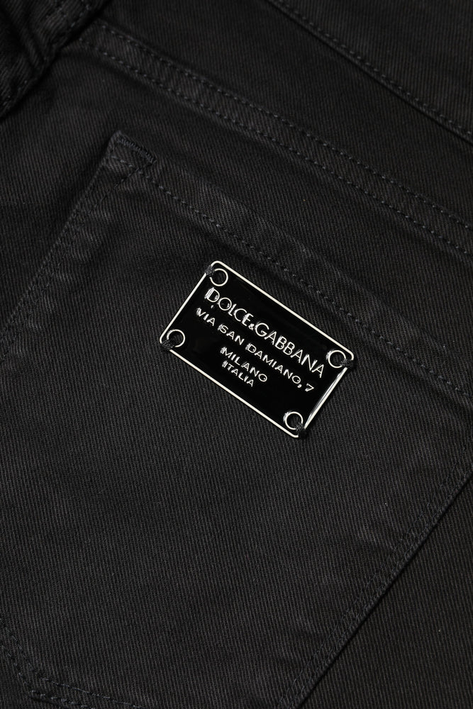 Dolce & Gabbana Black Cotton Mid Waisted Skinny Denim Jeans