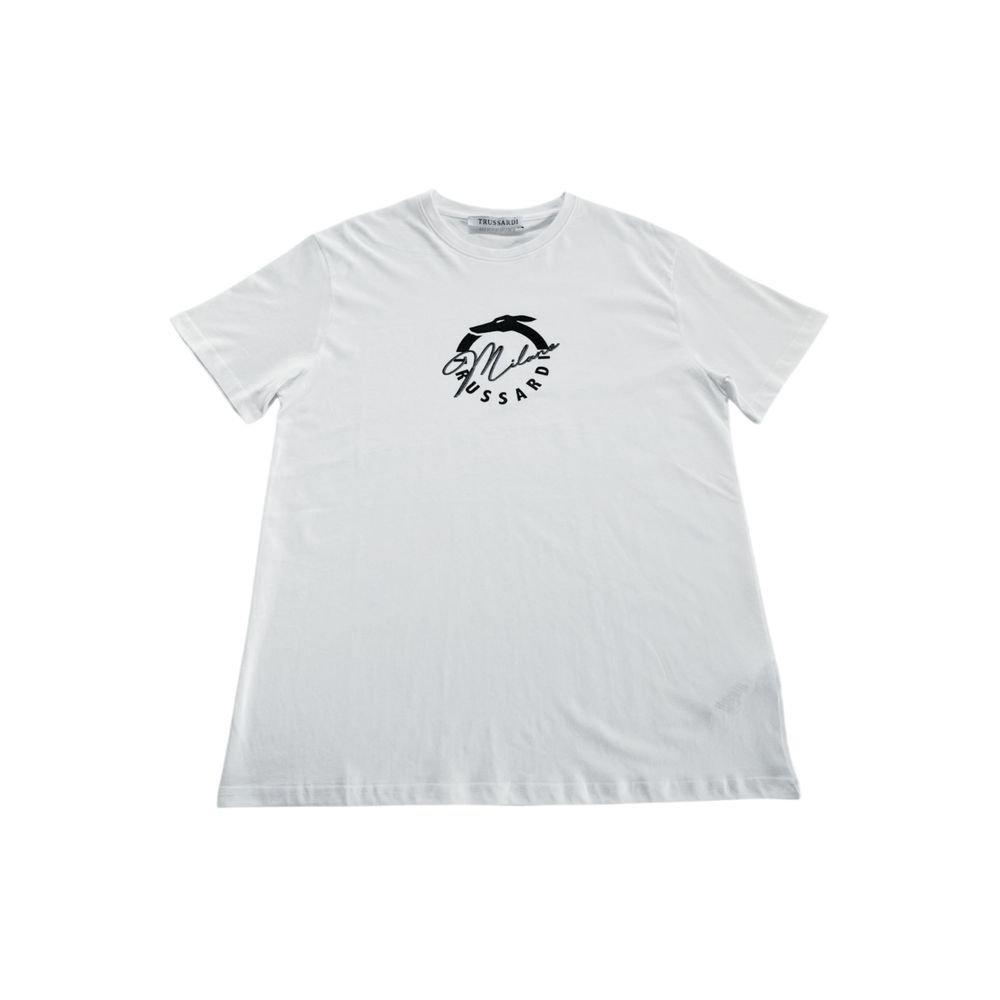 Trussardi Beachwear White Cotton T-Shirt
