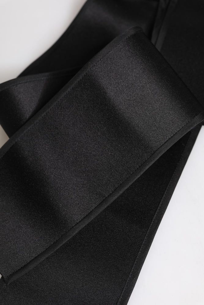 Dolce & Gabbana Black Satin Wide Waist Belt