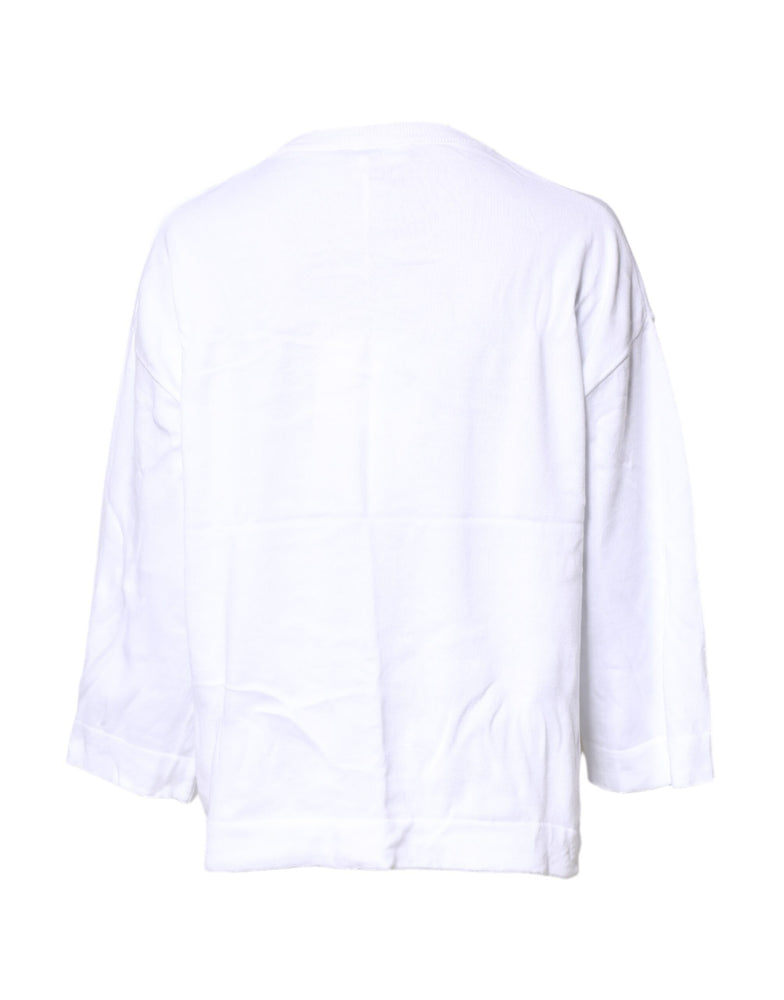 Love Moschino White Graphic Print Cotton Long Sleeves T-shirt