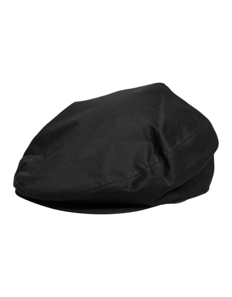 Dolce & Gabbana Black Cotton Newsboy Capello Cabbie Hat