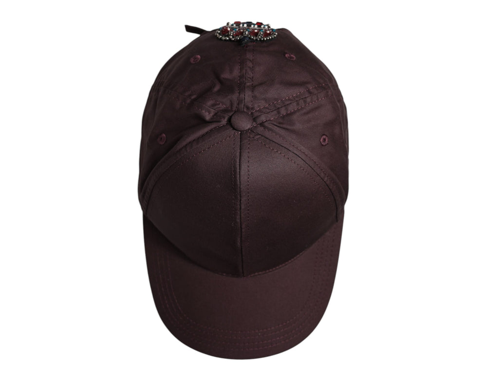 Dolce & Gabbana Brown Cotton DG Crown 6 Panels Baseball Cap