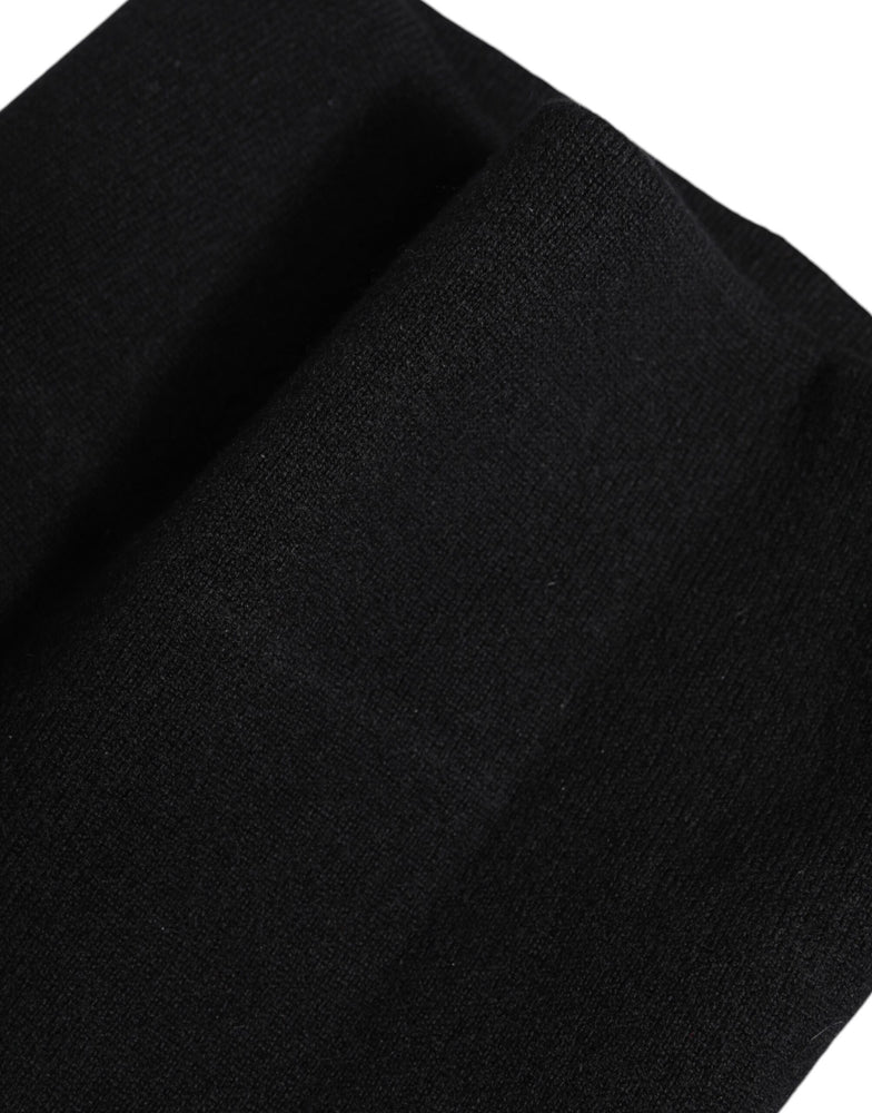 Dolce & Gabbana Black Cashmere Knitted Neck Warmer Foulard Scarf