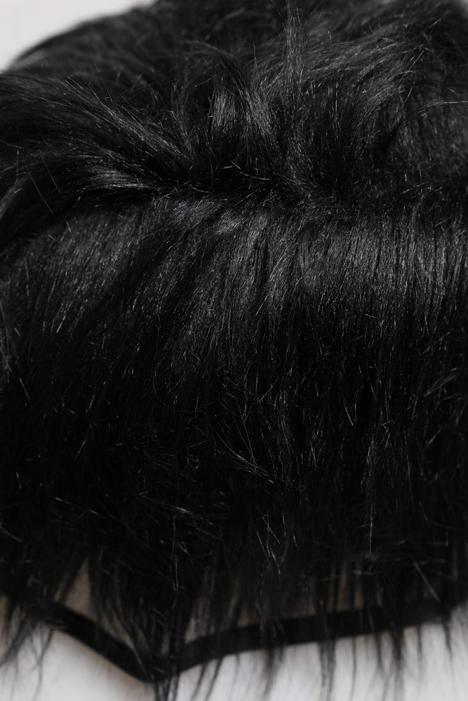 Dolce & Gabbana Black Faux Fur Bucket Hat