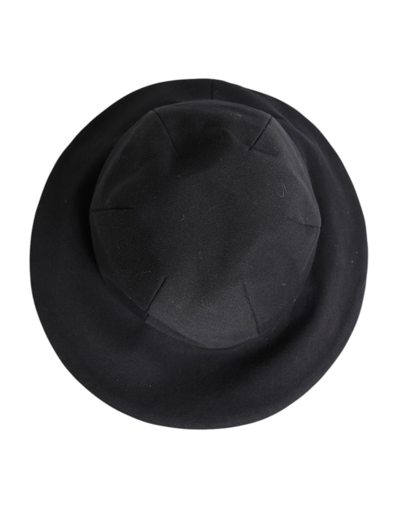 Dolce & Gabbana Black Cotton Wide Brim Bucket Hat