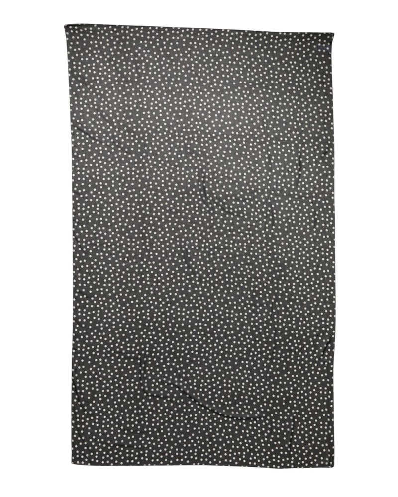Dolce & Gabbana Black Polka Dots Polyester Wrap Shawl Scarf
