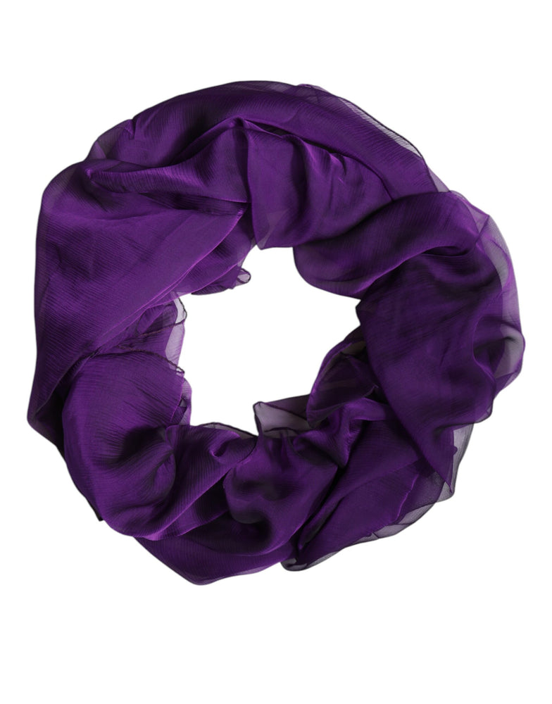 Dolce & Gabbana Purple Silk Rectangle Wrap Shawl Scarf