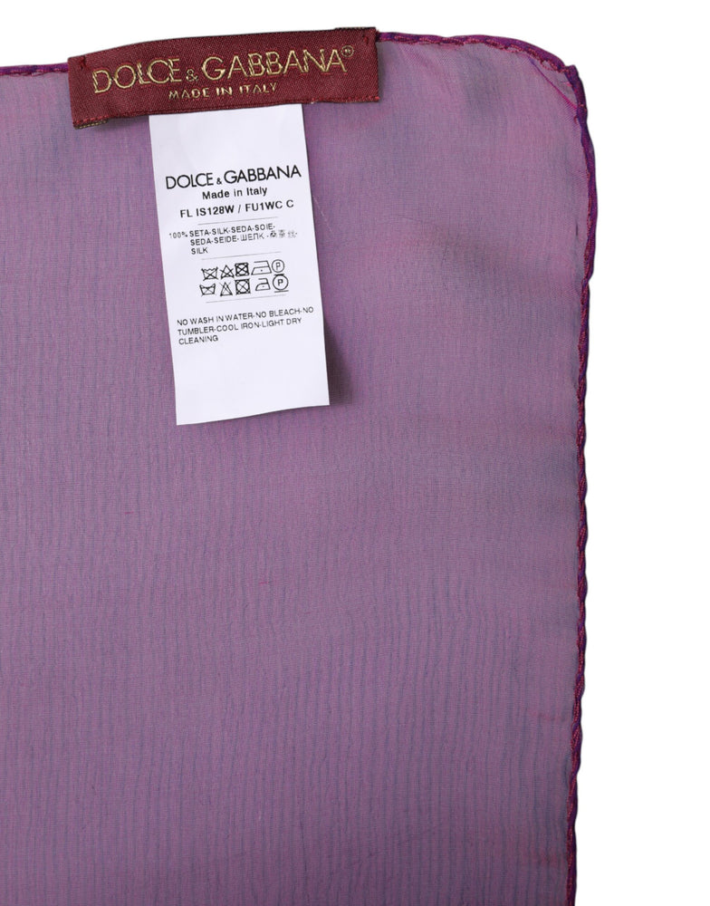Dolce & Gabbana Purple Silk Rectangle Wrap Shawl Scarf