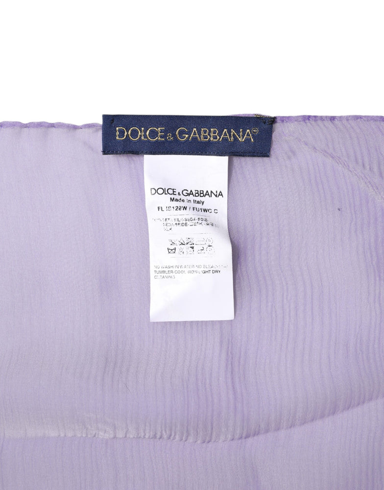 Dolce & Gabbana Purple Silk Rectangle Wrap Shawl Scarf