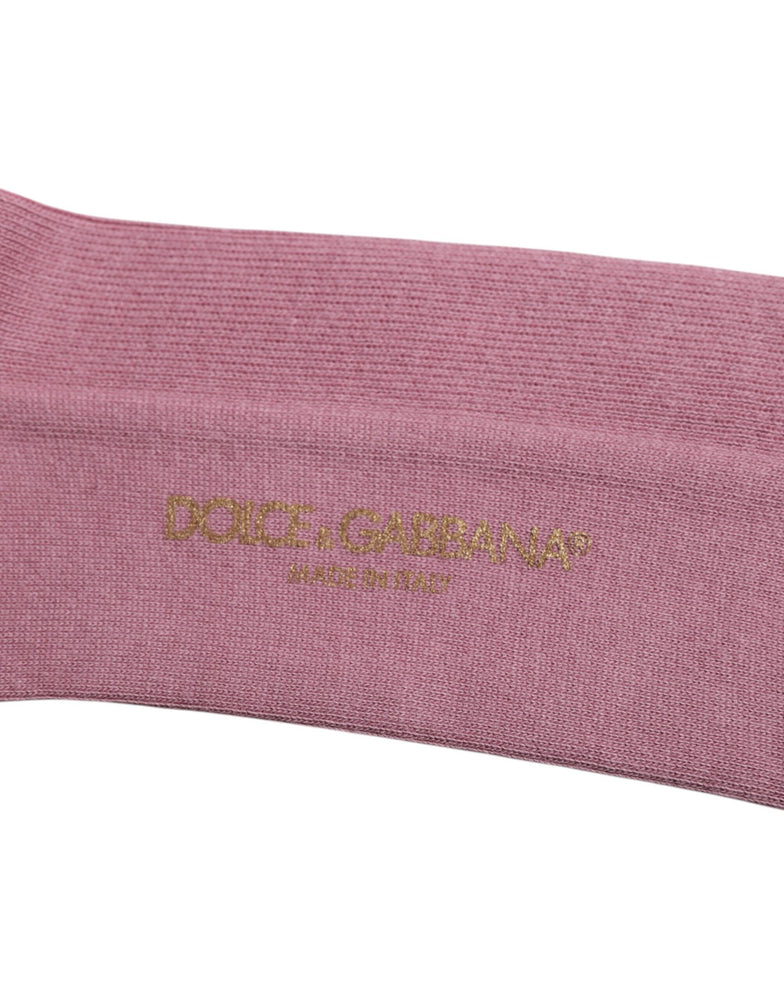 Dolce & Gabbana Rose Pink Cotton Over The Calf Socks