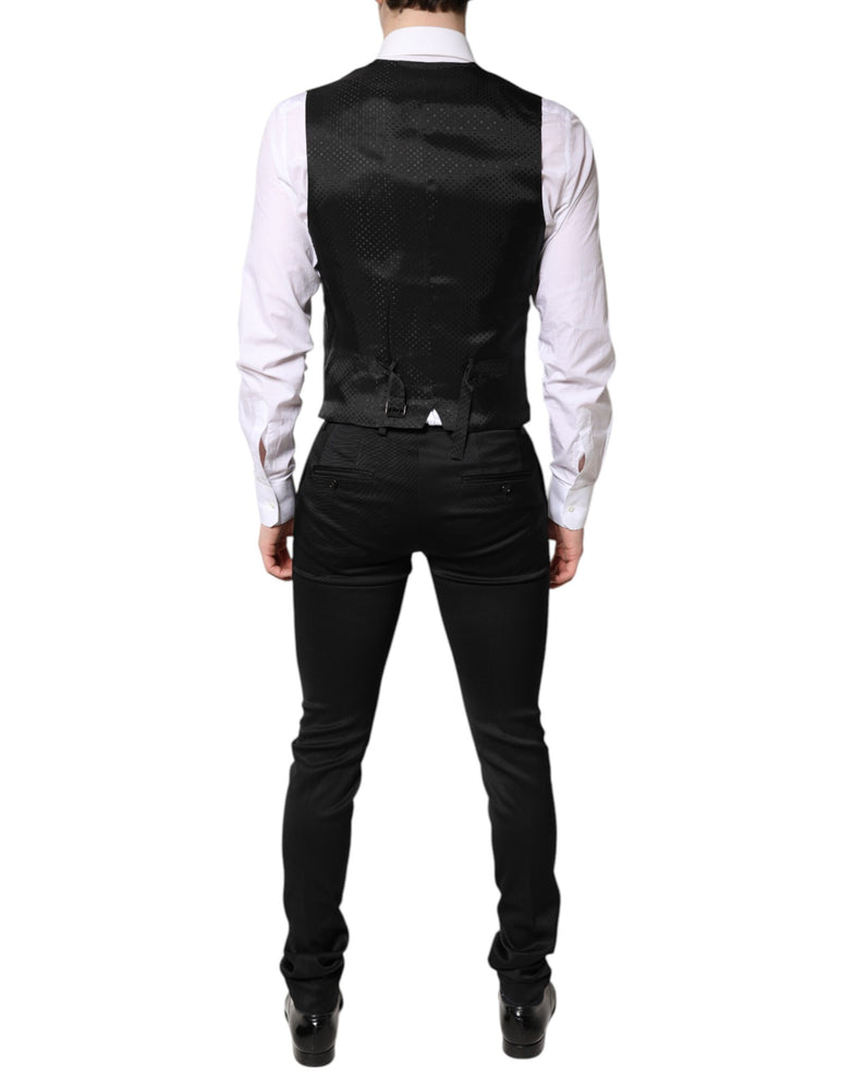 Dolce & Gabbana Black Single Breasted Formal Blazer with Vest