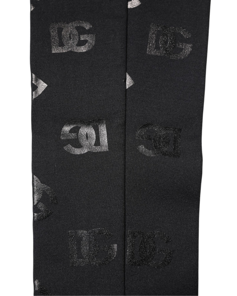 Dolce & Gabbana Black DG Logo Monogram Wool Stretch Arm Sleeves