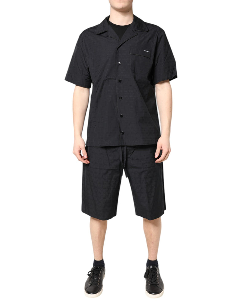 Dolce & Gabbana Black Cotton Men Pajama Set Sleepwear