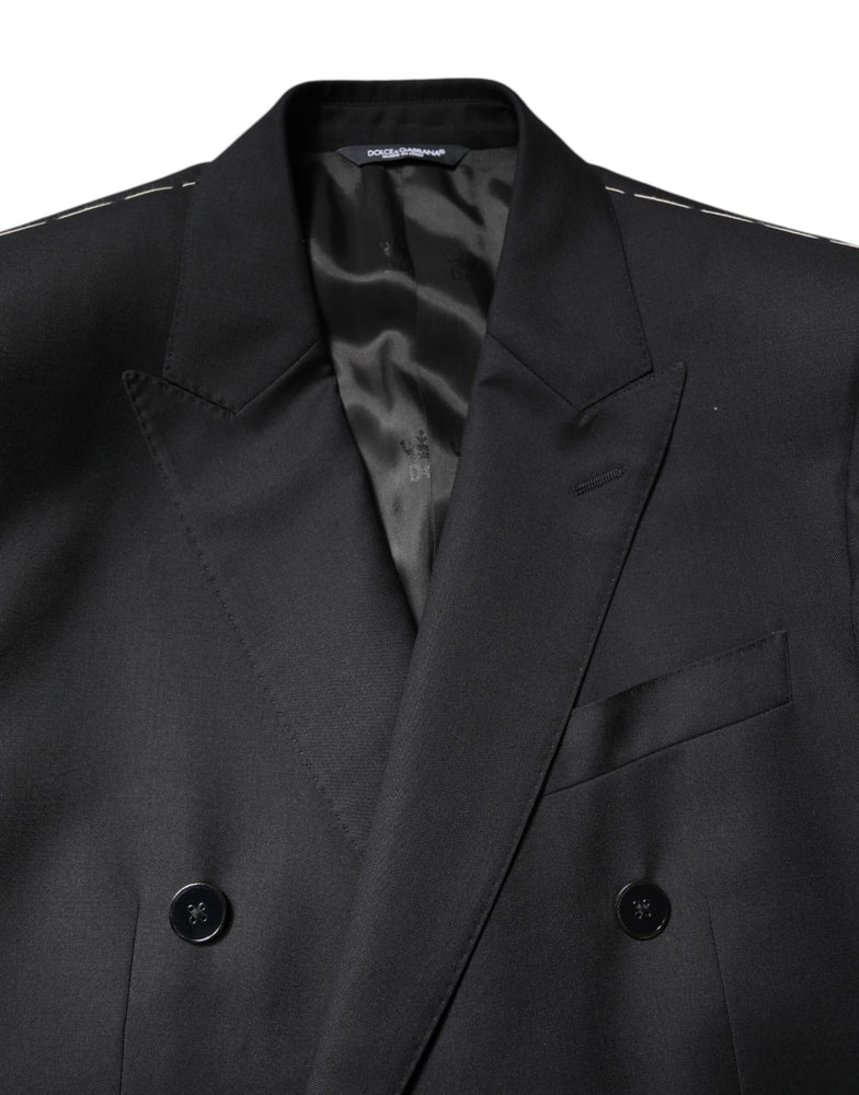 Dolce & Gabbana Black MARTINI Double Breasted Coat Blazer