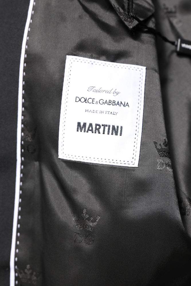 Dolce & Gabbana Black MARTINI Double Breasted Coat Blazer