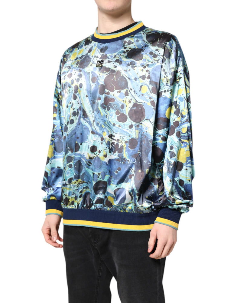 Dolce & Gabbana Multicolor Marble Print Men Pullover Sweater