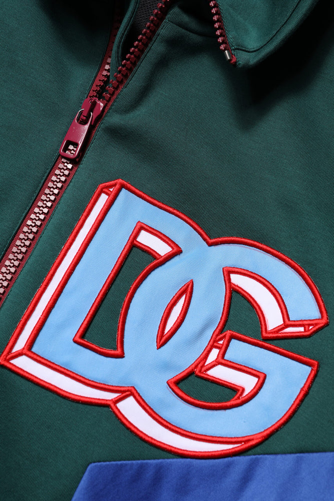 Dolce & Gabbana Multicolor Cotton Logo Full Zip Jacket